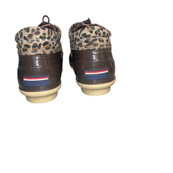 Tommy Hilfiger Women’s Size 9M lace up leopard leather sole duck shoe Y2K - Picture 4 of 8